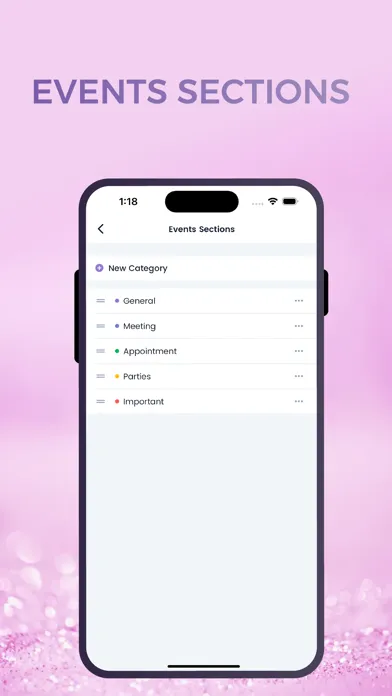 Capturas de tela do My Events & Tasks