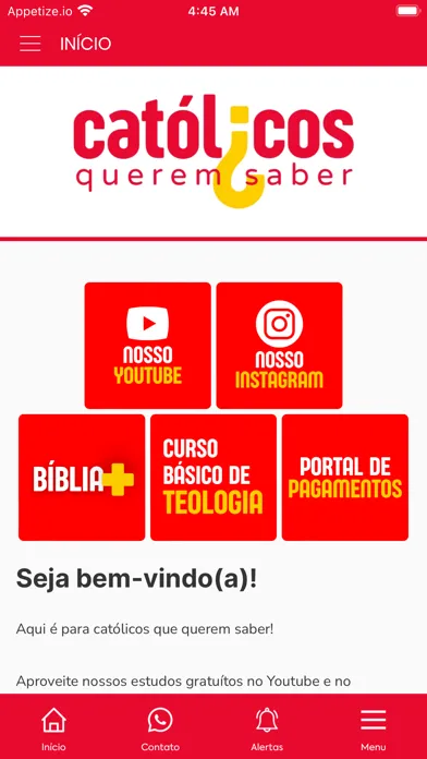 Capturas de tela do Catolicos Querem Saber