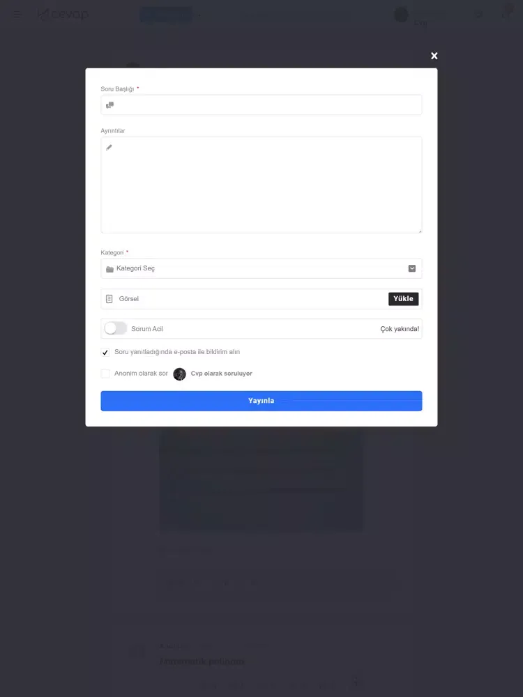 Cevap - Matematik soru sor iPad 应用截图