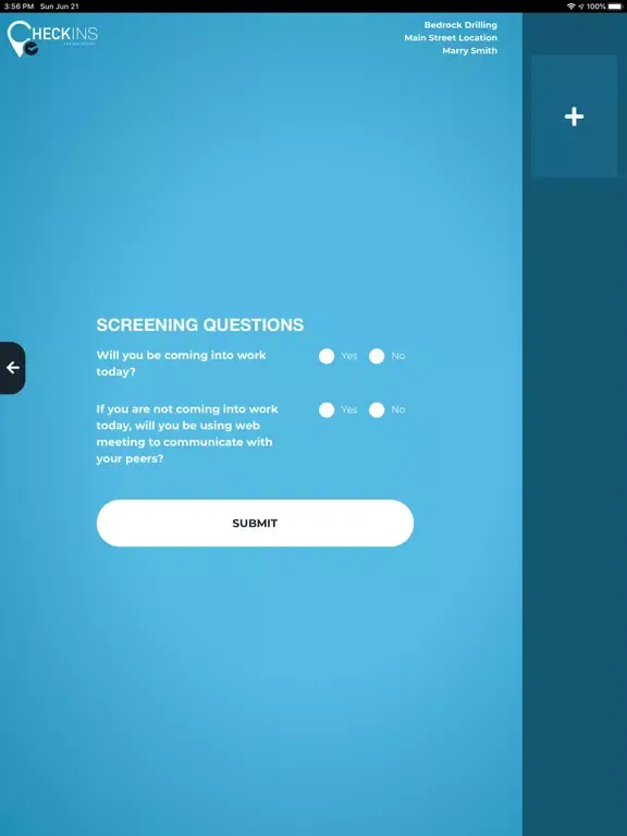 Capturas de tela do CheckIns Business