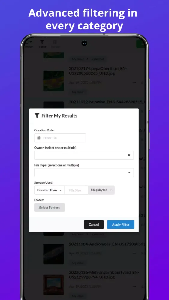 Clean Up Google Drive, Filerev应用截图