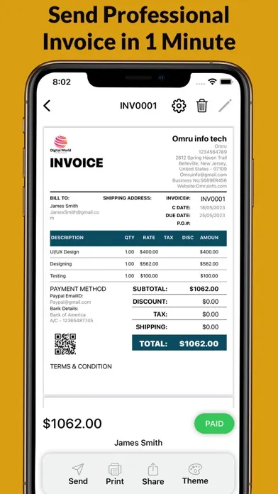 Receipt & Invoice Maker App スクリーンショット