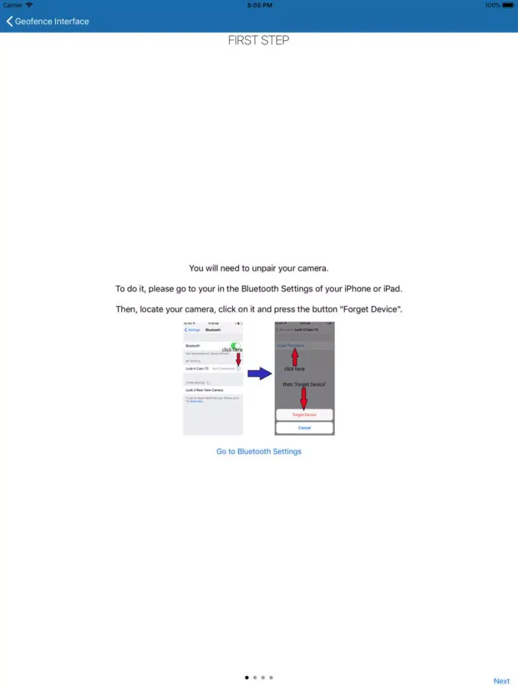 Tangkapan skrin Geofence iPad 