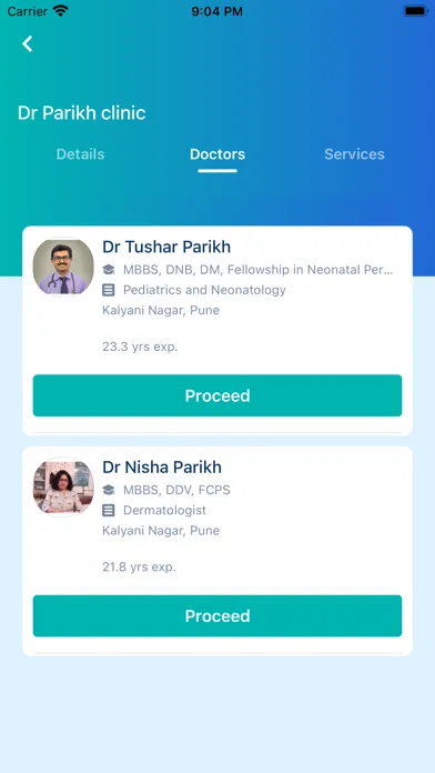 Zrzuty ekranu Dr Parikh Clinic App