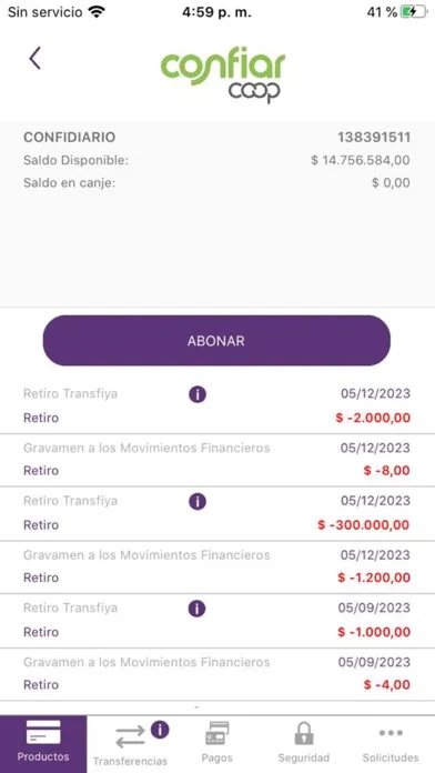 Confiar Móvil Screenshots