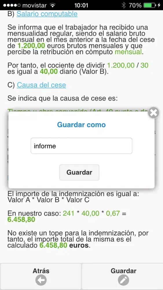 Скриншоты Simulador de despidos y ceses