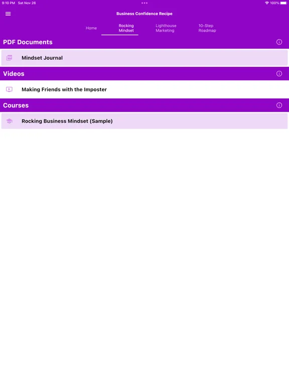 Tangkapan layar Business Confidence iPad 