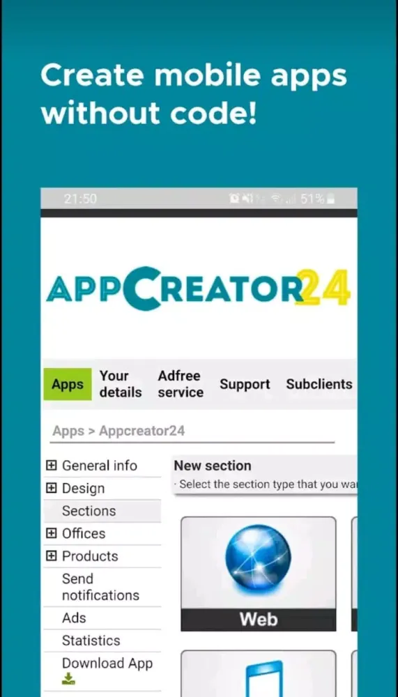 Скриншоты AppCreator24