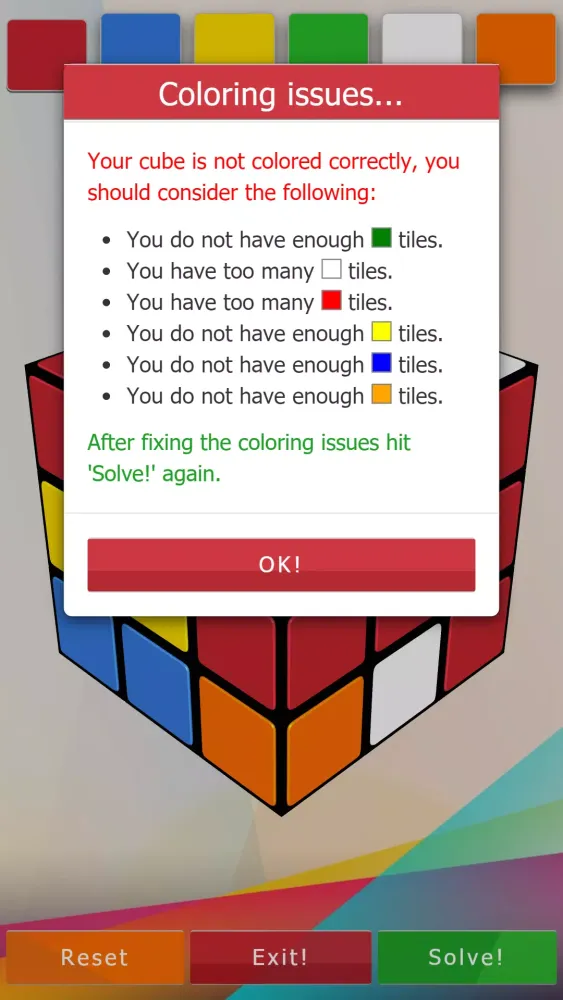 Скриншоты 3D-Cube Solver