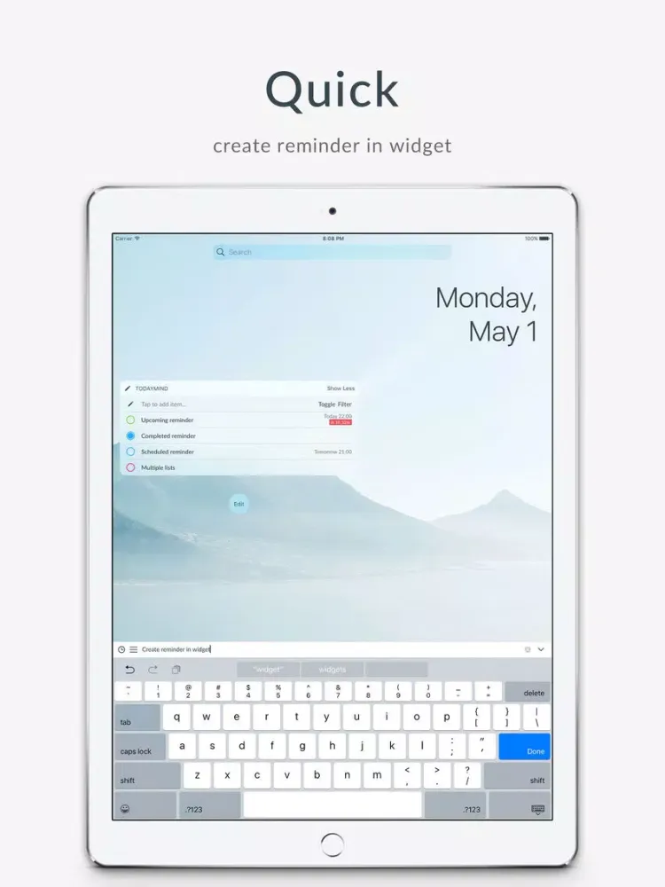 TodayMind - Reminders Widget iPad  スクリーンショット