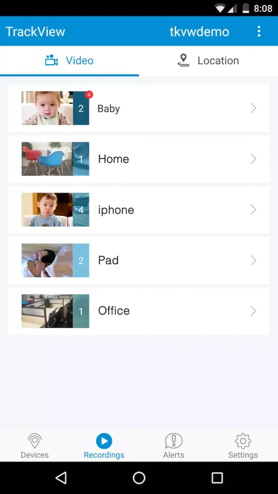 ภาพหน้าจอของ TrackView