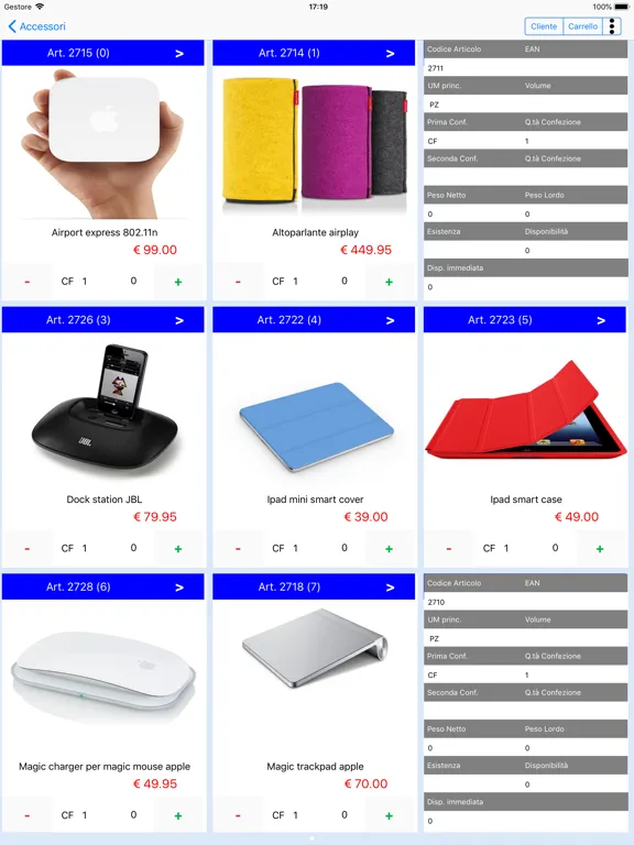 Tangkapan skrin ClickOrder Catalog Order Agent iPad 