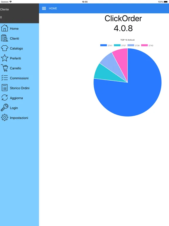 Tangkapan skrin ClickOrder Catalog Order Agent iPad 