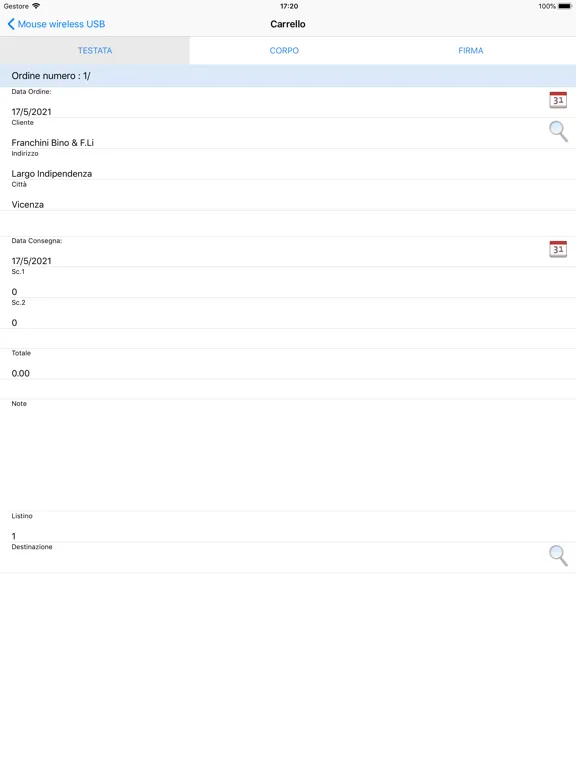 Tangkapan skrin ClickOrder Catalog Order Agent iPad 