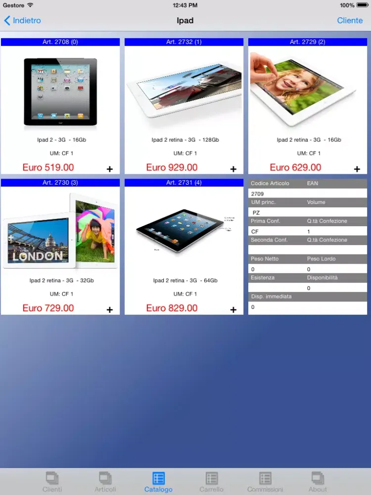 Captures d'écran de ClickOrder LITE order agent iPad 