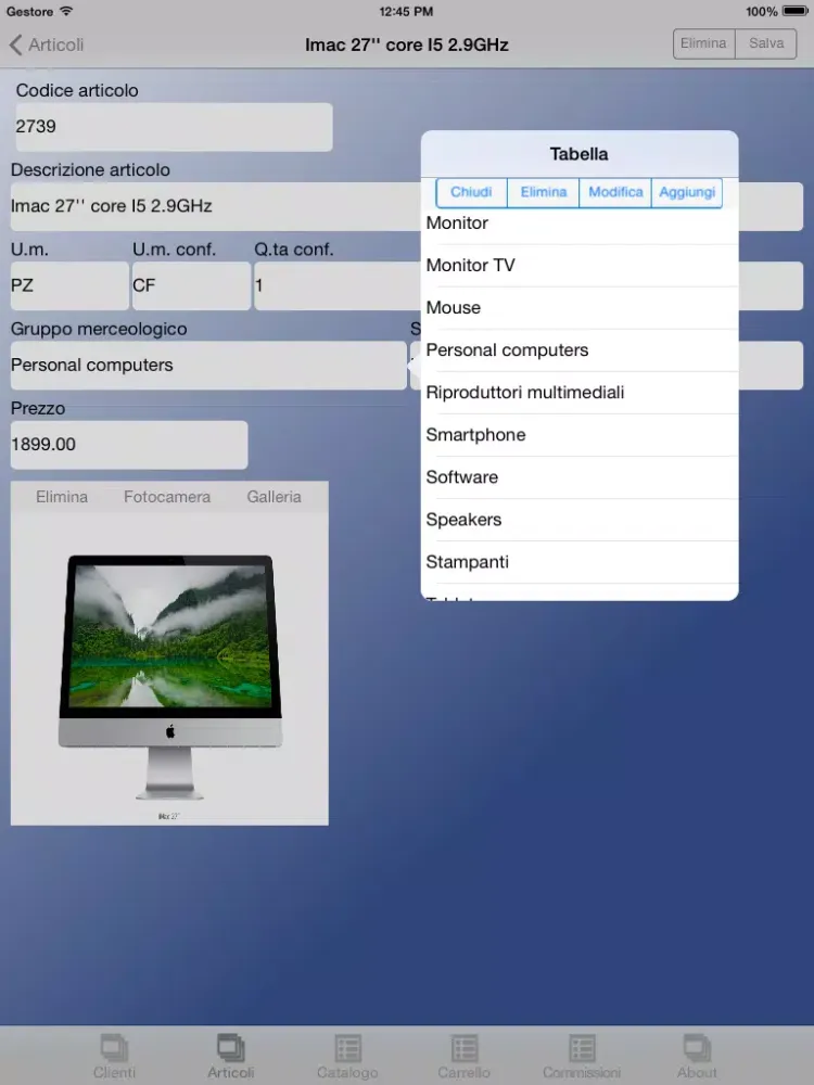 Captures d'écran de ClickOrder LITE order agent iPad 