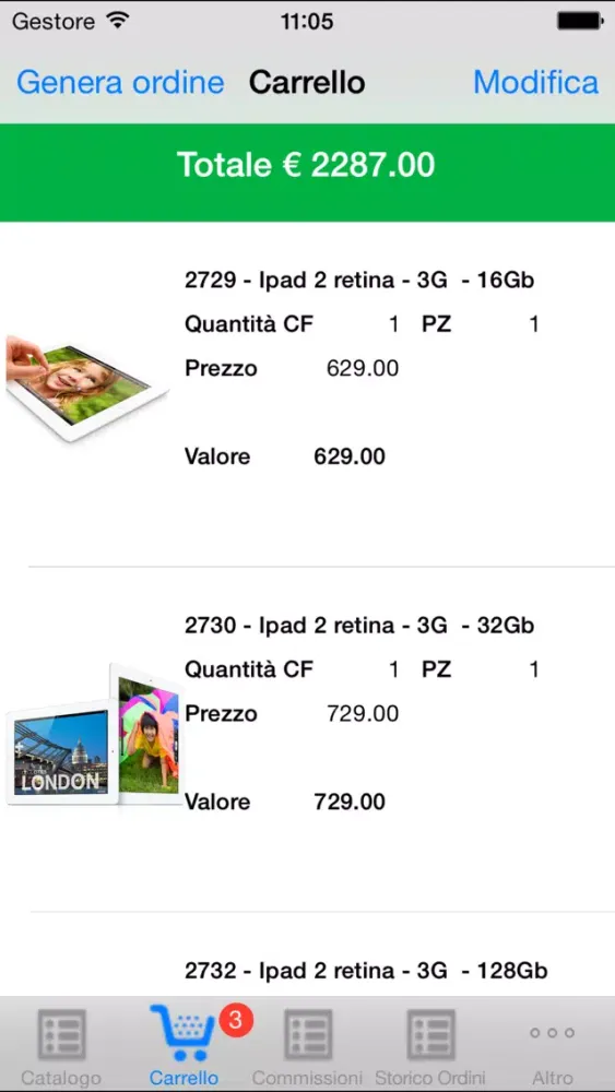 Captures d'écran de ClickOrder LITE order agent