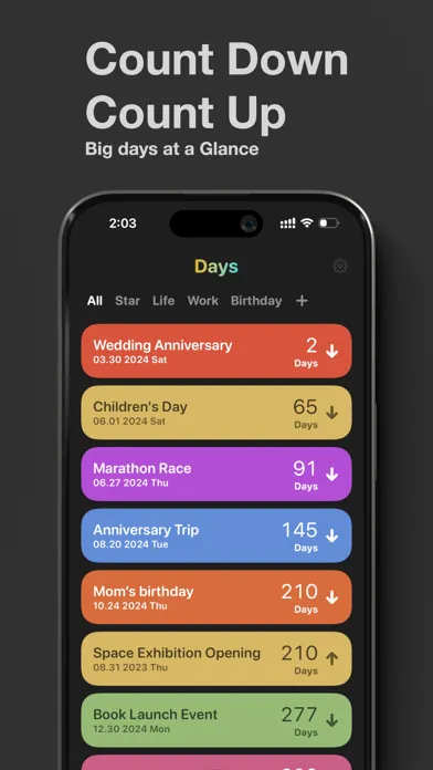 Capturas de tela do DaysTill - Countdown & Countup