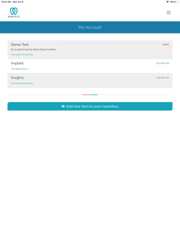 DenTest Dentistry Exam iPad 應用截圖