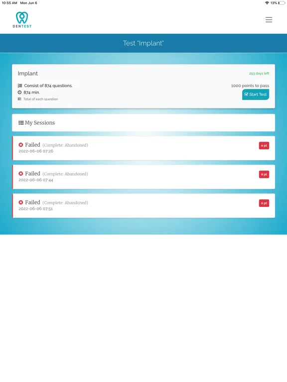 DenTest Dentistry Exam iPad 應用截圖