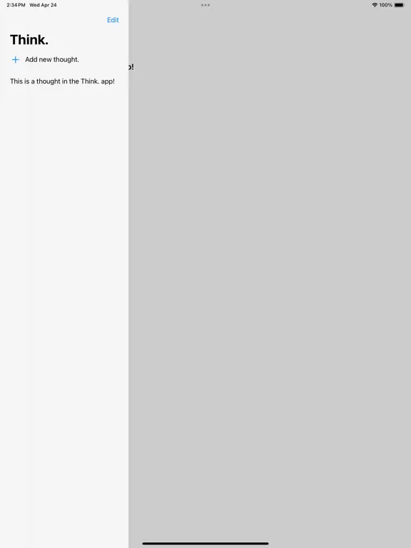 Think. Easy markdown thoughts. iPad  Ekran Görüntüleri