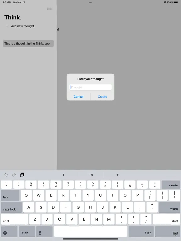 Think. Easy markdown thoughts. iPad  Ekran Görüntüleri