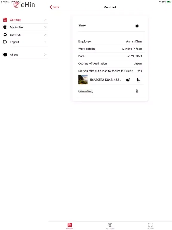 eMin iPad  سکرین شاٹس