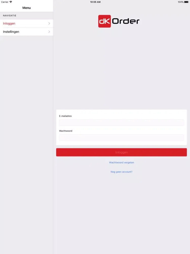 Tangkapan layar DK Order iPad 