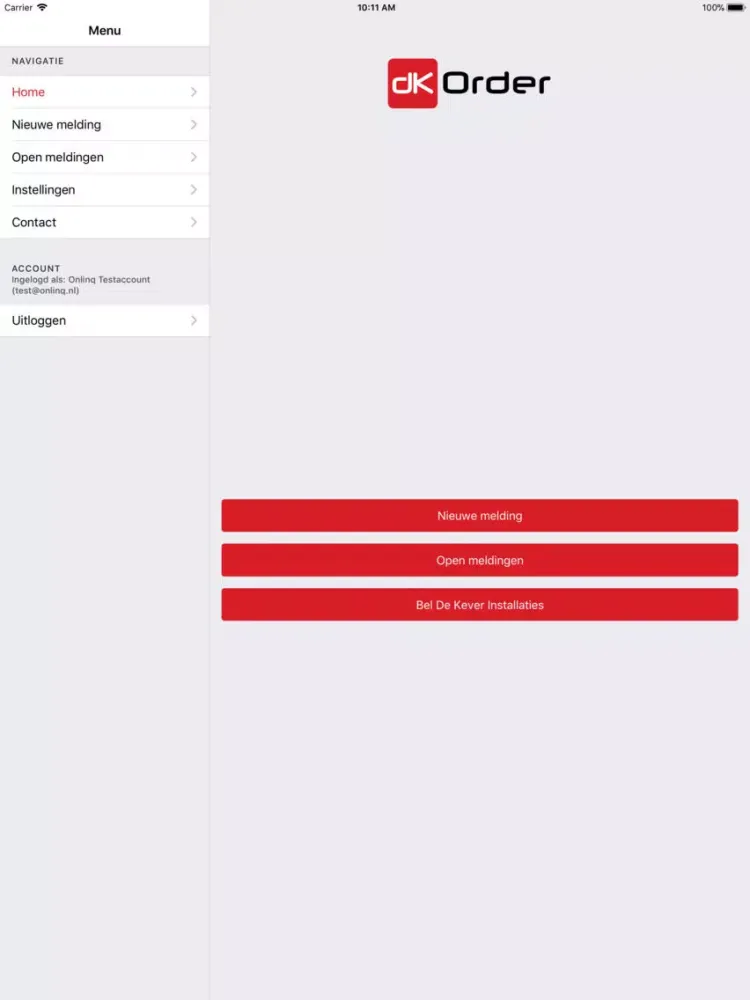Tangkapan layar DK Order iPad 