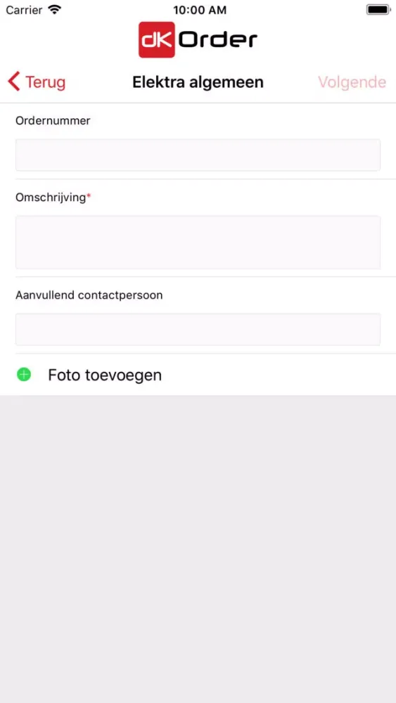 Tangkapan layar DK Order