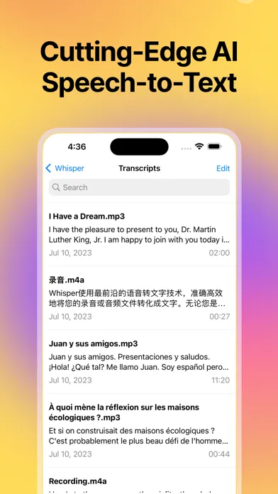 Whisper Transcribe - Dictation Screenshots