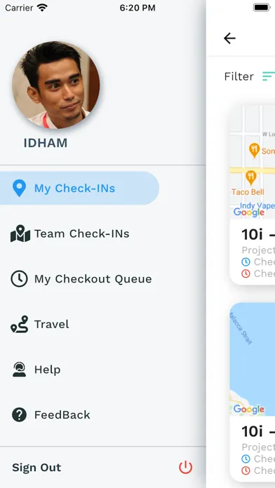 Capturas de tela do Duty Check-In