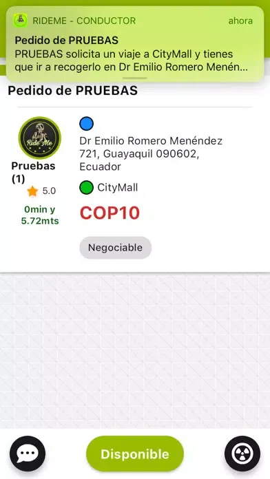 Captures d'écran de RideMe Conductor