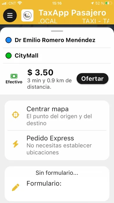 Ảnh chụp màn hình của TaxApp Pasajero