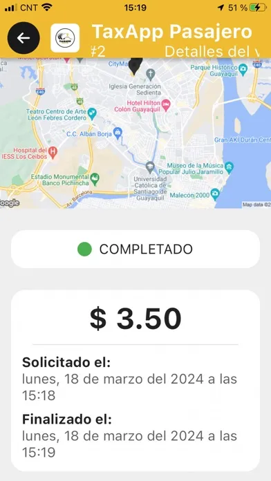Ảnh chụp màn hình của TaxApp Pasajero