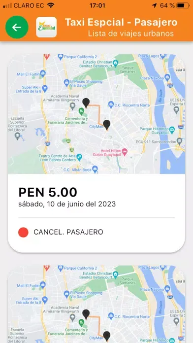 Zrzuty ekranu Taxi Especial - Pasajero
