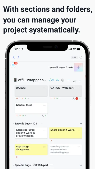 Capturas de pantalla de effi - app for QA testers