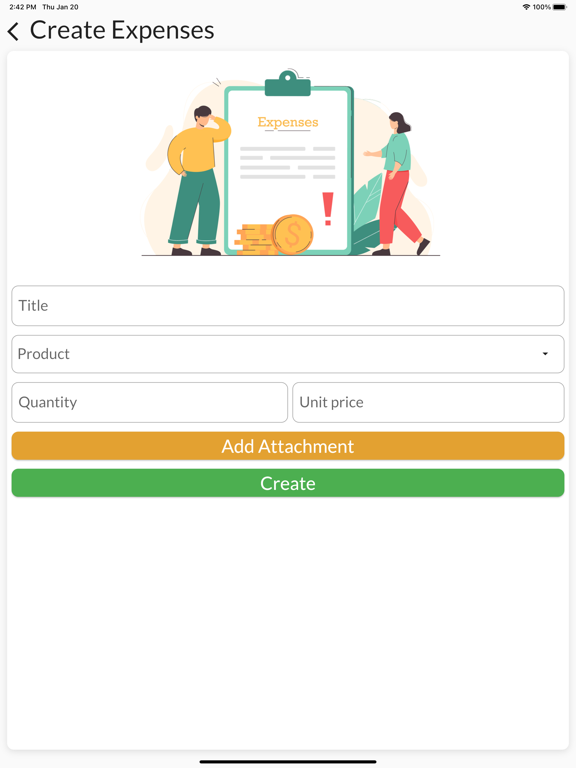 Tangkapan skrin Odoo-HR iPad 