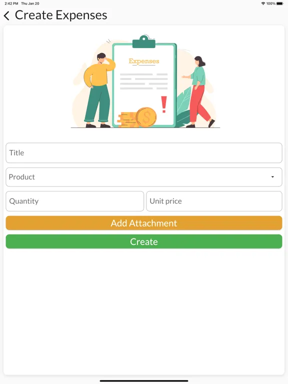 Tangkapan layar Odoo-HR iPad 