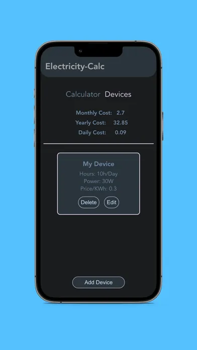 Tangkapan layar Pro ElectricityCost Calculator