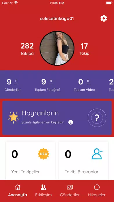 Скриншоты eProfil-Instagram için Analiz