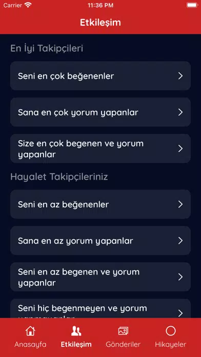 Скриншоты eProfil-Instagram için Analiz