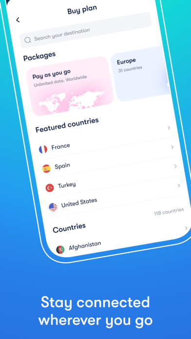 eSimply: Travel & Mobile data应用截图
