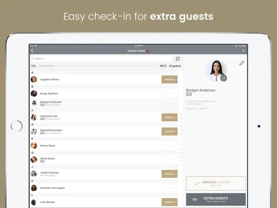 Eventor.app | Guest List iPad  스크린샷