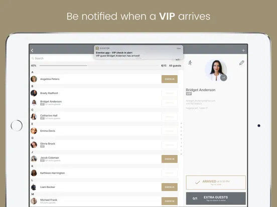 Eventor.app | Guest List iPad  스크린샷