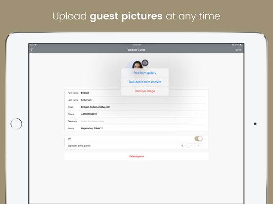Capturas de pantalla de Eventor.app | Guest List iPad 