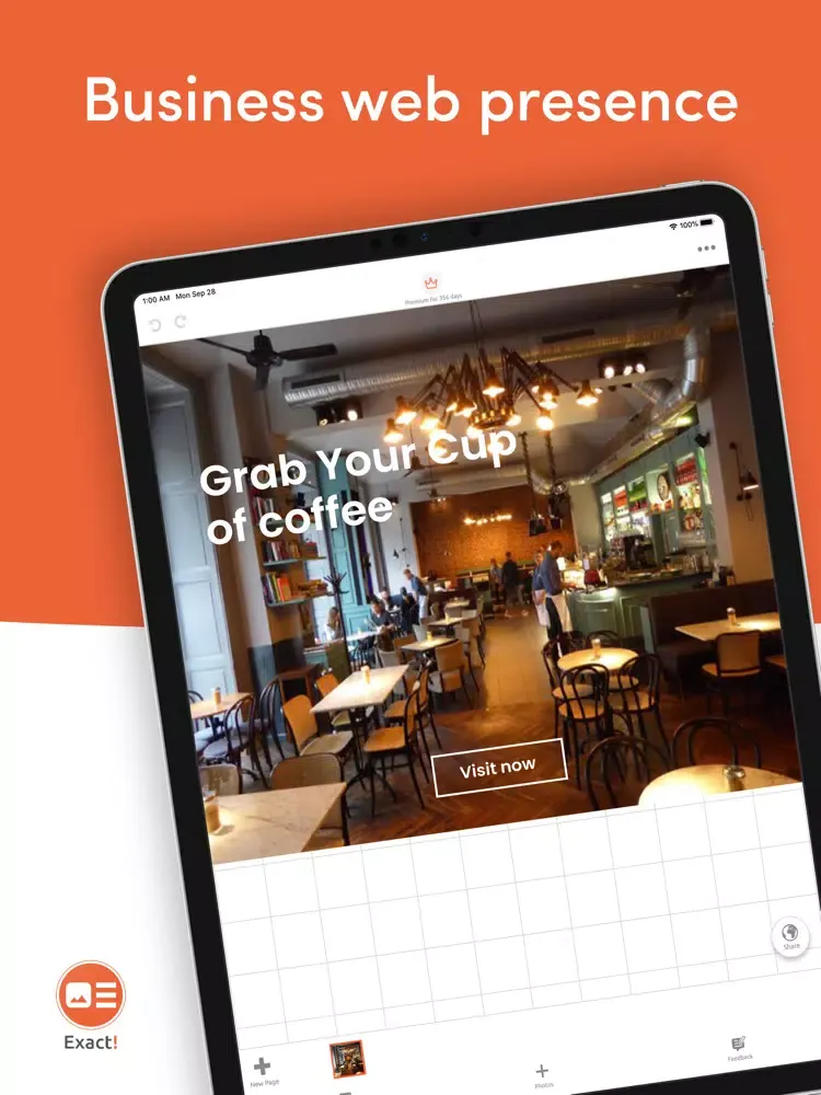 Zrzuty ekranu Exact! simple website builder iPad 