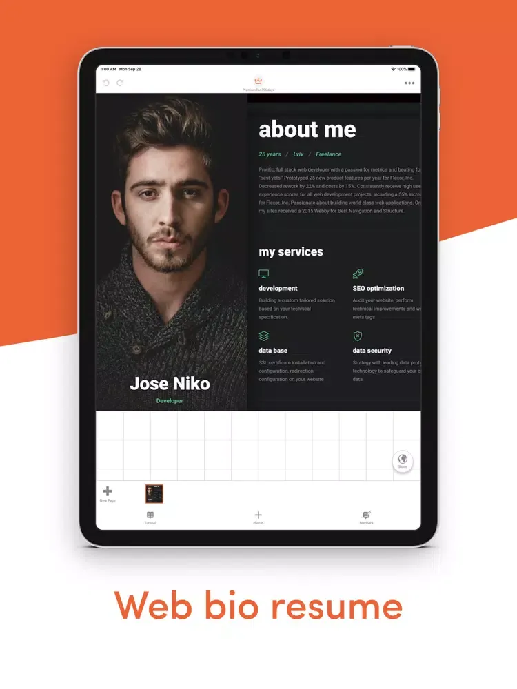 Zrzuty ekranu Exact! simple website builder iPad 