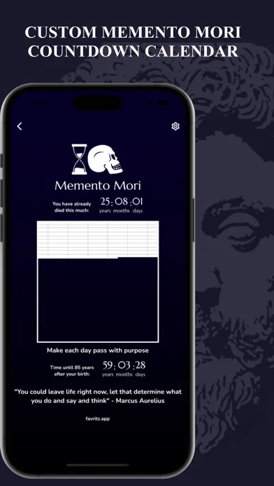 ภาพหน้าจอของ Memento Mori Stoic Reminder