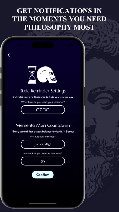 ภาพหน้าจอของ Memento Mori Stoic Reminder
